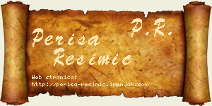 Periša Resimić vizit kartica